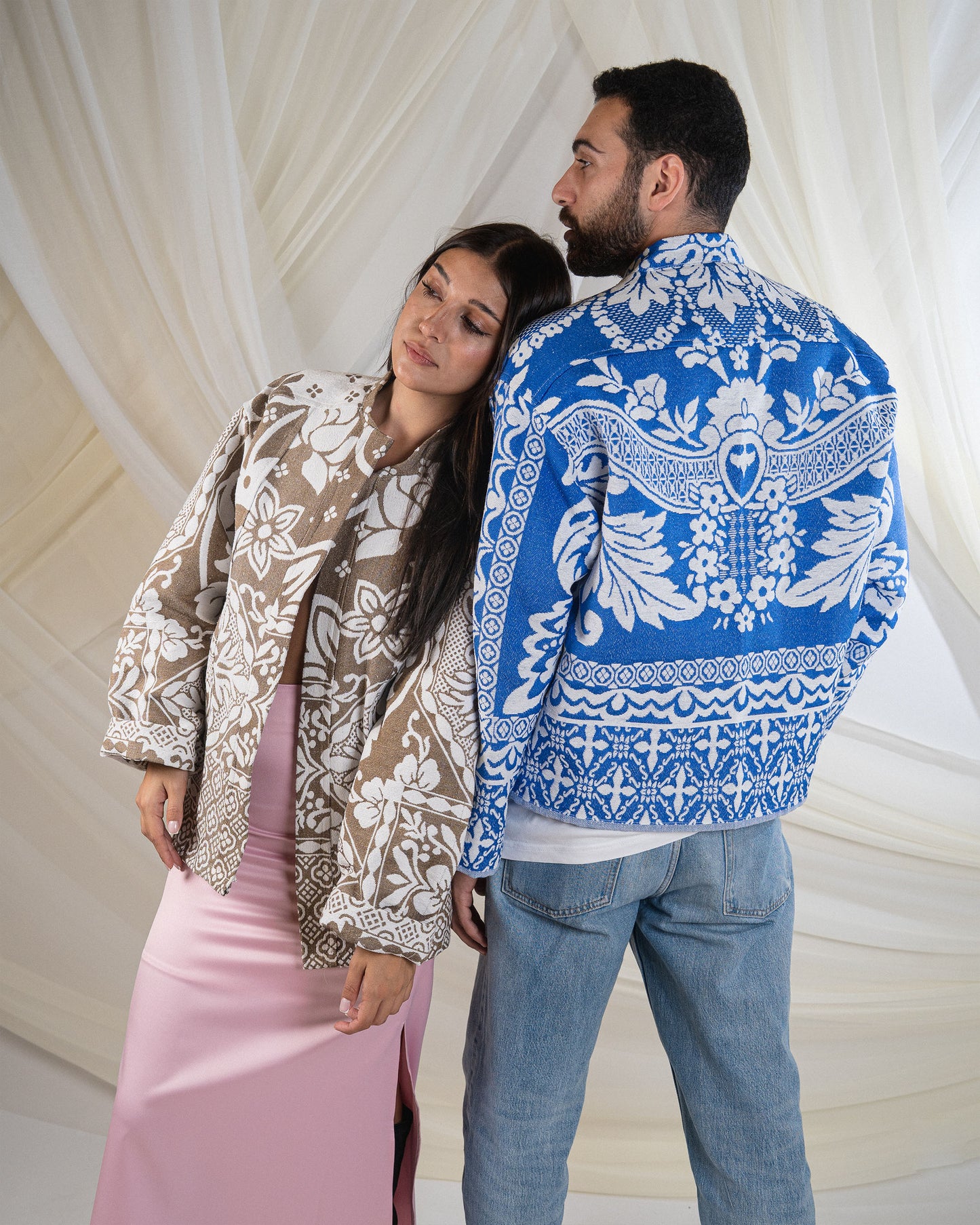 Damask blue jacket