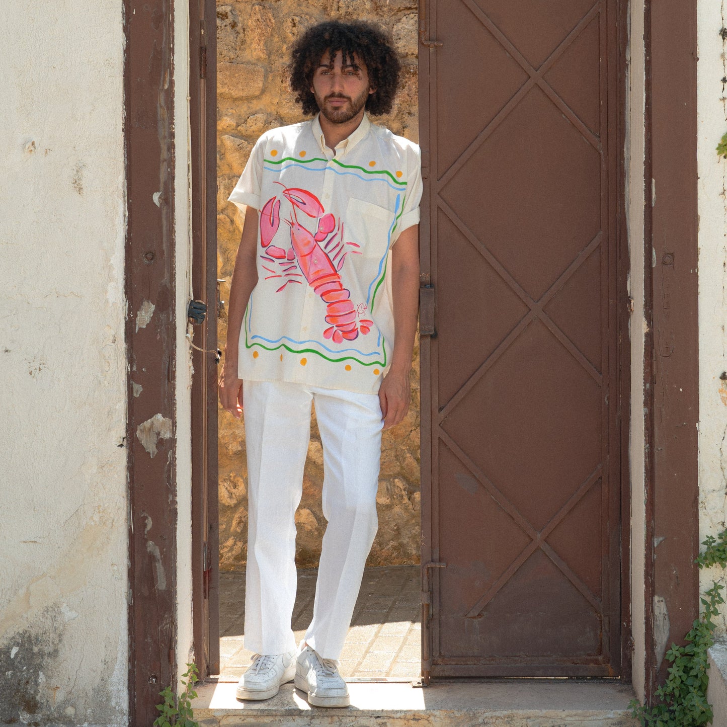 Lobster hand painted shirt