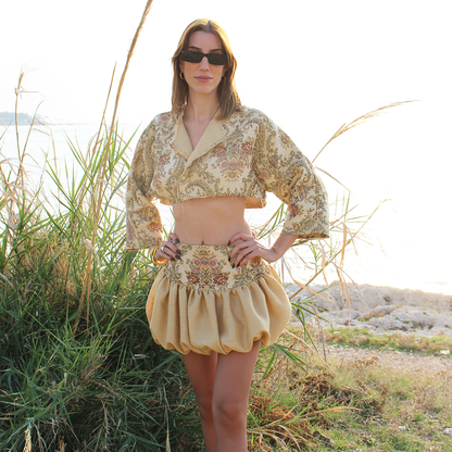 Baroque puffball skirt set