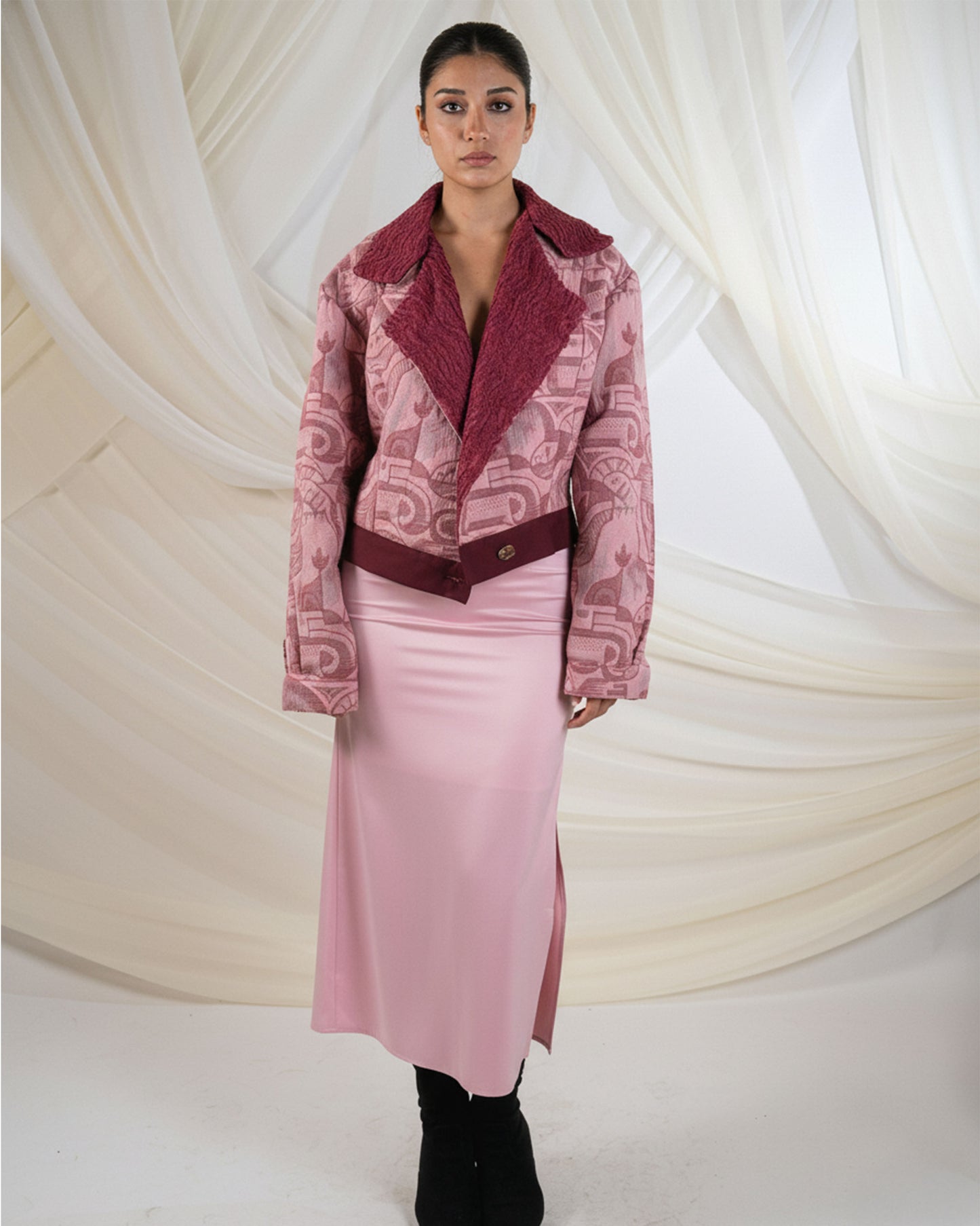 Burgundy biker jacket