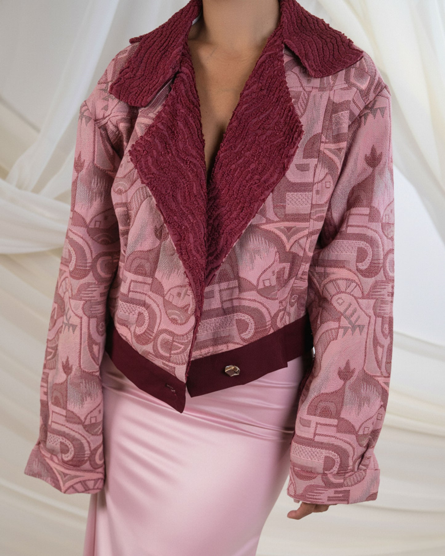 Burgundy biker jacket