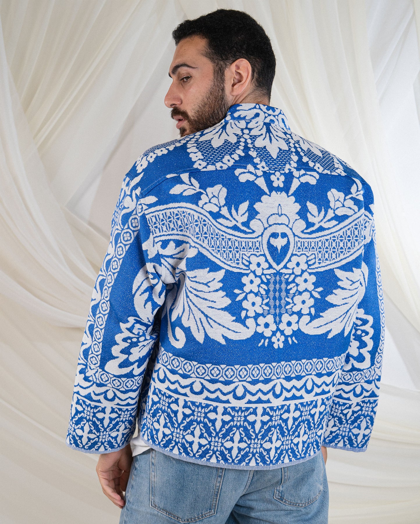 Damask blue jacket