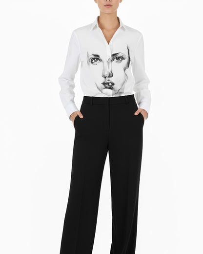 Le regard hand painted shirt