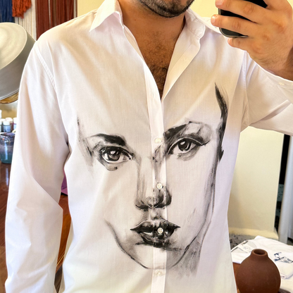 Le regard hand painted shirt