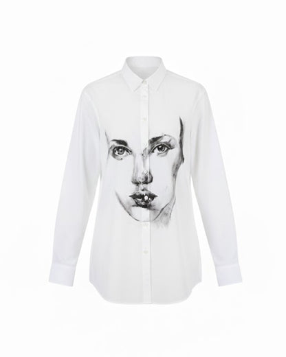 Le regard hand painted shirt