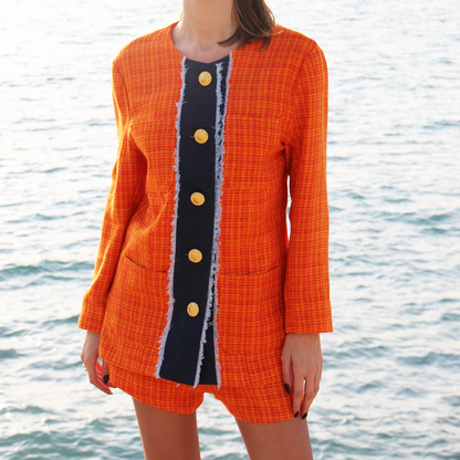 Orange tweed short set