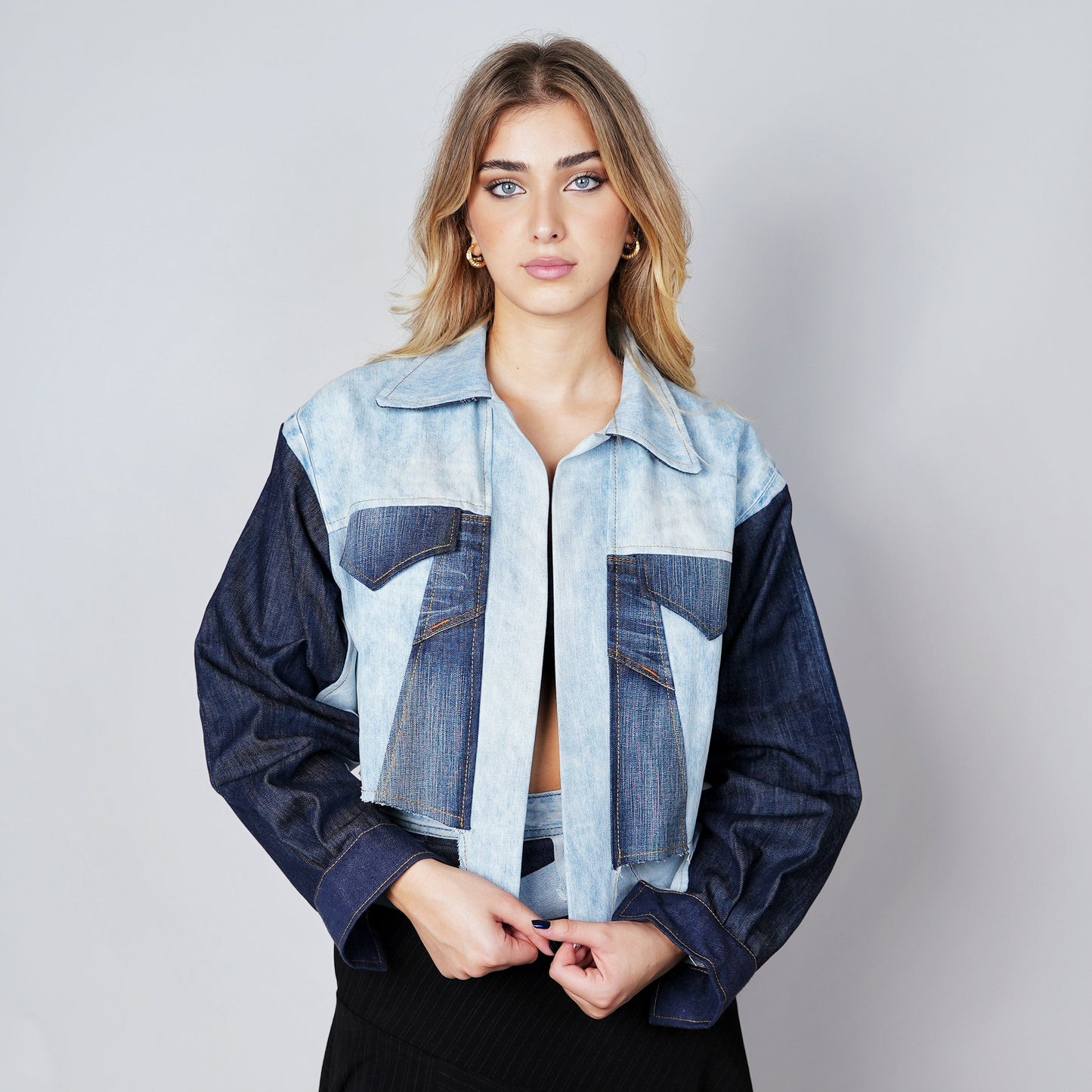 Patchwork denim jacket