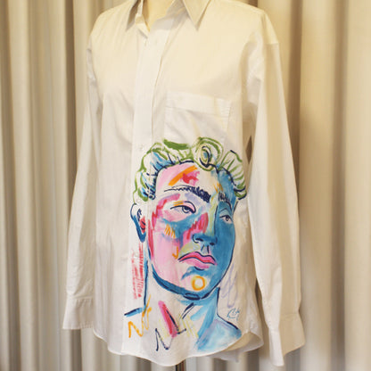 Roman face white shirt