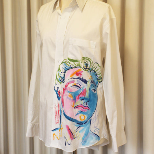 Roman face white shirt