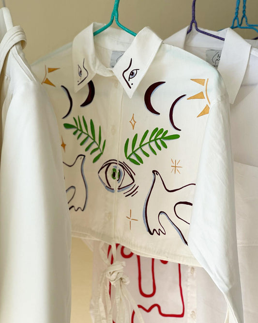 Salam hand painted cropped shirt